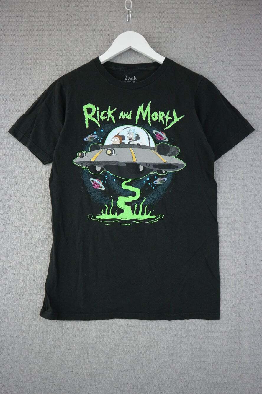 Rick and Morthy Graphic Tee Mens Small Space Ship Adult Swim